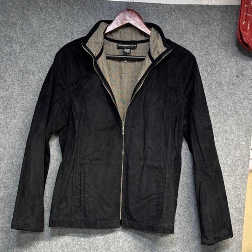 Norton McNaughton Size 10 Jacket Zip Suede Soft Feel Plaid Lining coat